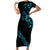 All Black Maori Tribal Tattoo Personalised Family Matching Short Sleeve Bodycon Dress and Hawaiian Shirt Polynesian Style