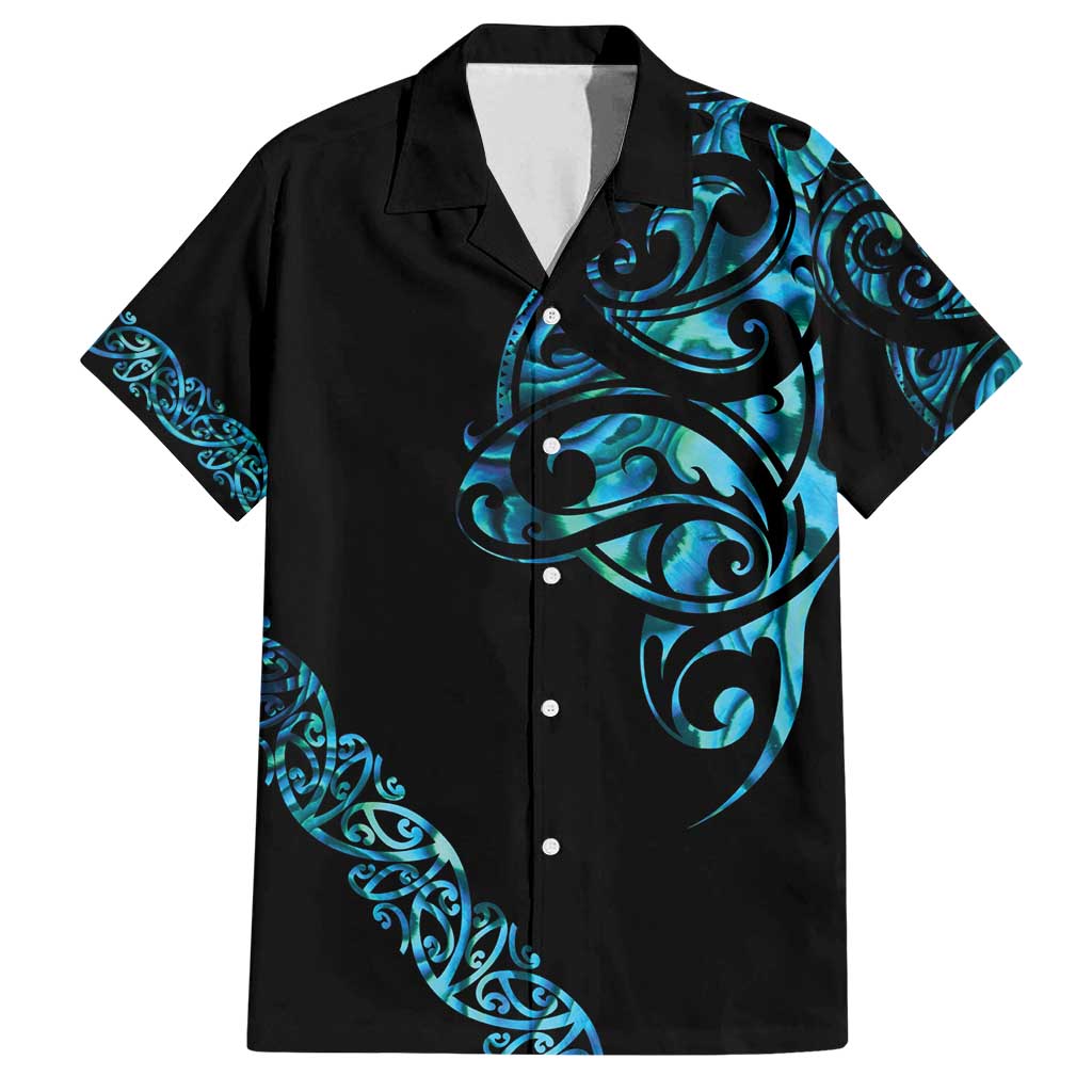 All Black Maori Tribal Tattoo Personalised Family Matching Summer Maxi Dress and Hawaiian Shirt Polynesian Style LT9 Dad's Shirt - Short Sleeve Black - Polynesian Pride