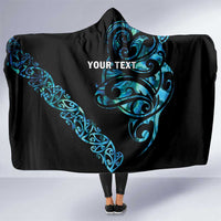 All Black Maori Tribal Tattoo Personalised Hooded Blanket Polynesian Style