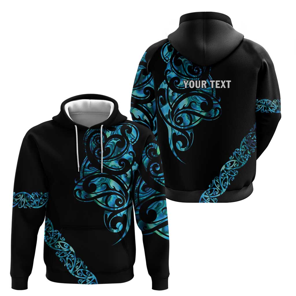 All Black Maori Tribal Tattoo Personalised Hoodie Polynesian Style