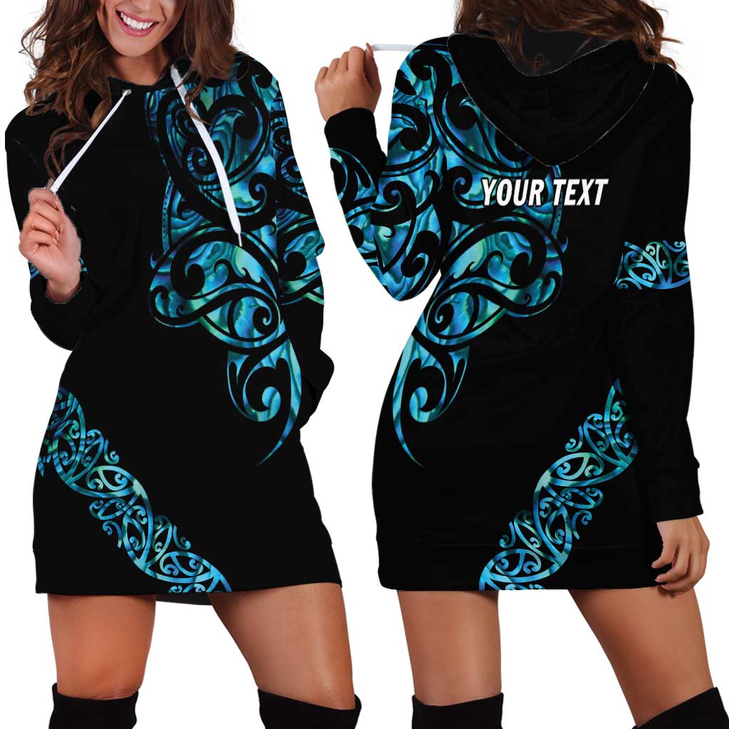 All Black Maori Tribal Tattoo Personalised Hoodie Dress Polynesian Style