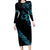 All Black Maori Tribal Tattoo Personalised Long Sleeve Bodycon Dress Polynesian Style