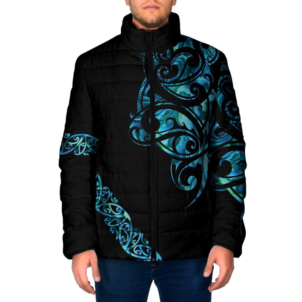 All Black Maori Tribal Tattoo Personalised Padded Jacket Polynesian Style - Polynesian Pride