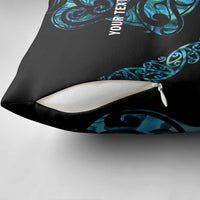 All Black Maori Tribal Tattoo Personalised Pillow Cover Polynesian Style - Polynesian Pride