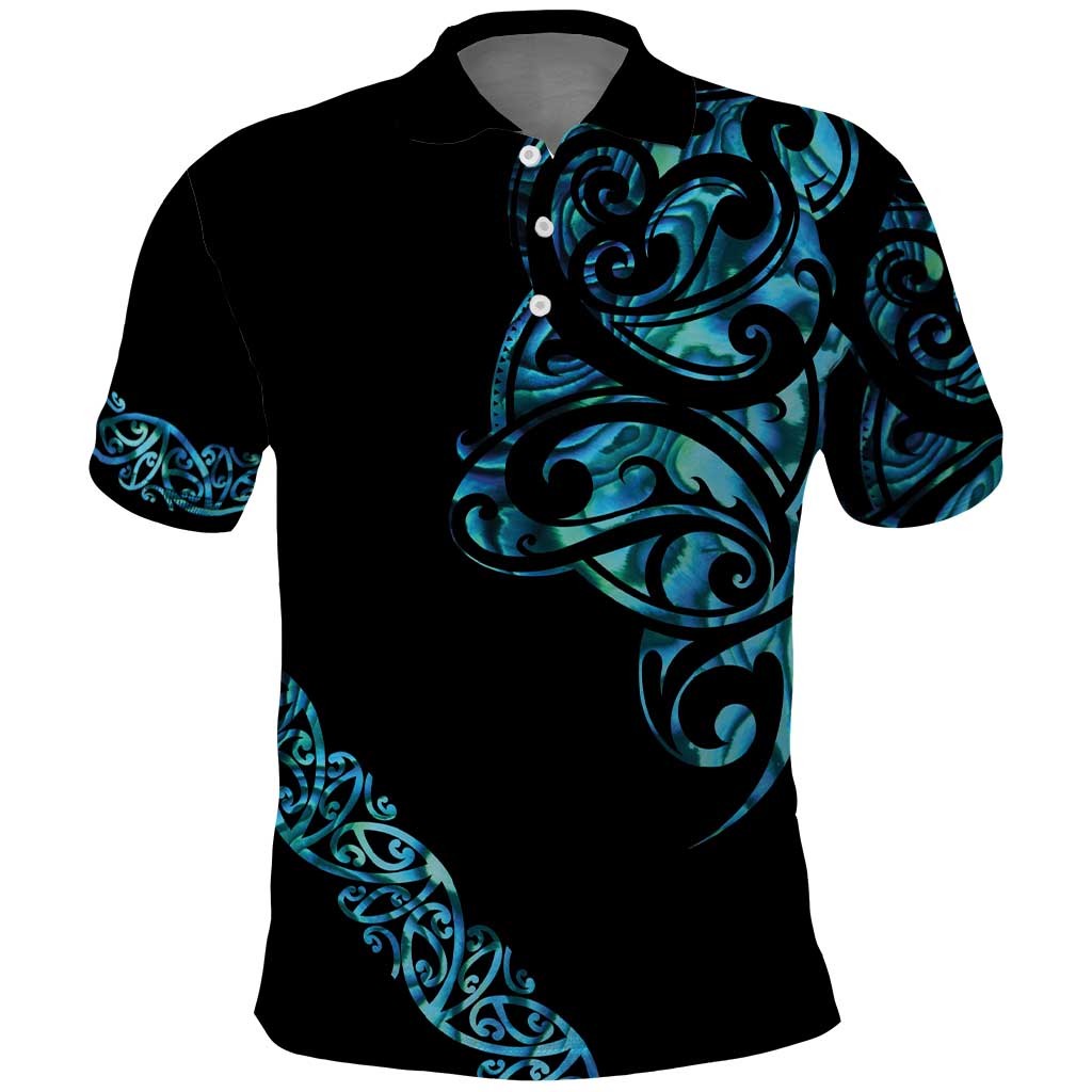 All Black Maori Tribal Tattoo Personalised Polo Shirt Polynesian Style LT9 Black - Polynesian Pride