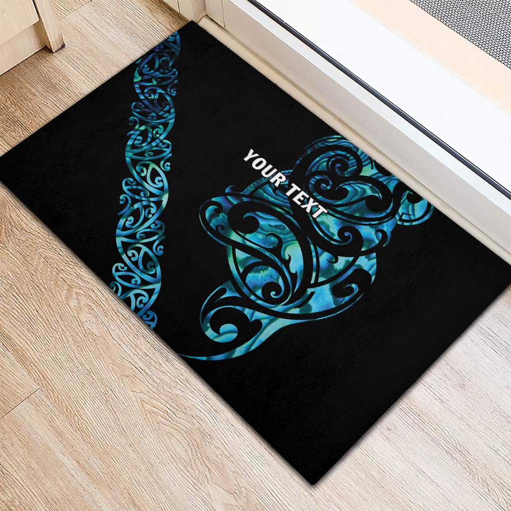 All Black Maori Tribal Tattoo Personalised Rubber Doormat Polynesian Style