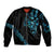 All Black Maori Tribal Tattoo Personalised Sleeve Zip Bomber Jacket Polynesian Style