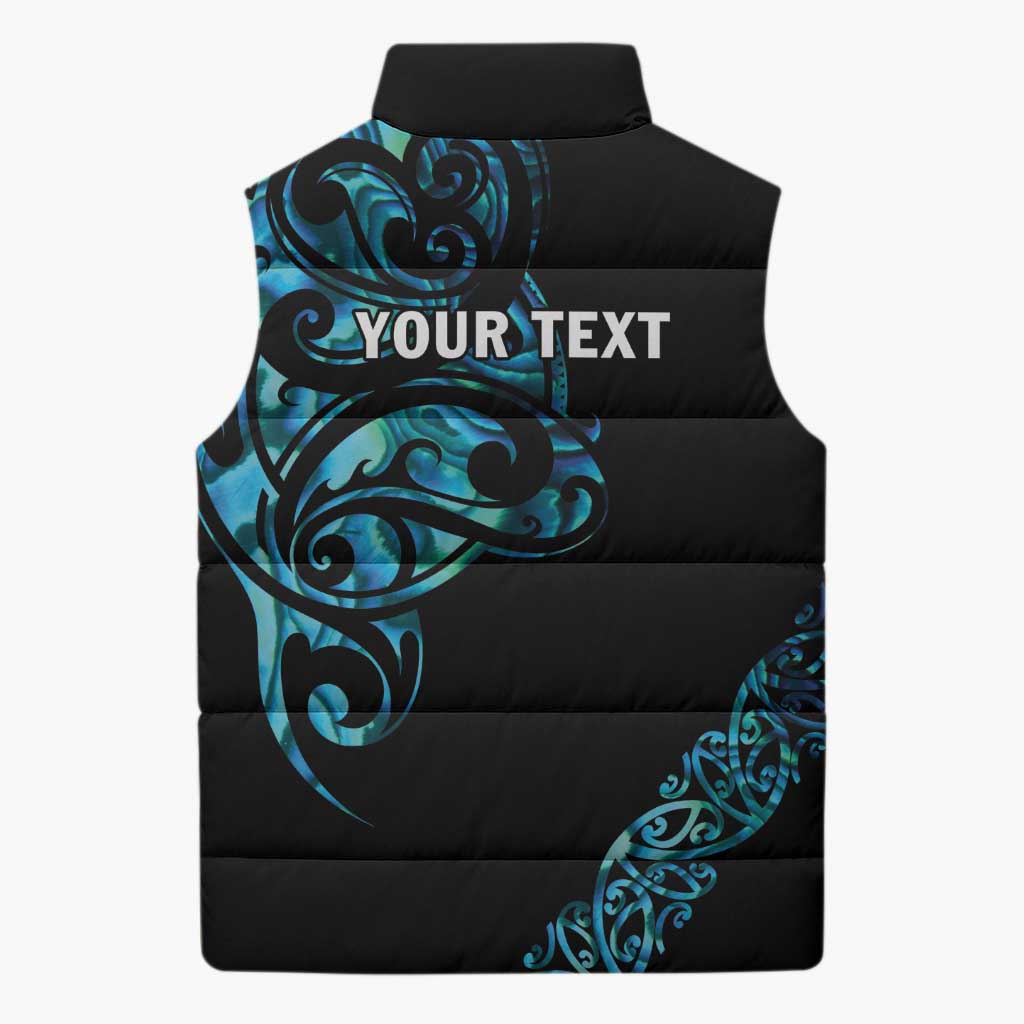 All Black Maori Tribal Tattoo Personalised Sleeveless Puffer Jacket Polynesian Style - Polynesian Pride