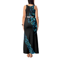 All Black Maori Tribal Tattoo Personalised Tank Maxi Dress Polynesian Style