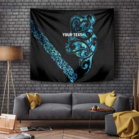 All Black Maori Tribal Tattoo Personalised Tapestry Polynesian Style