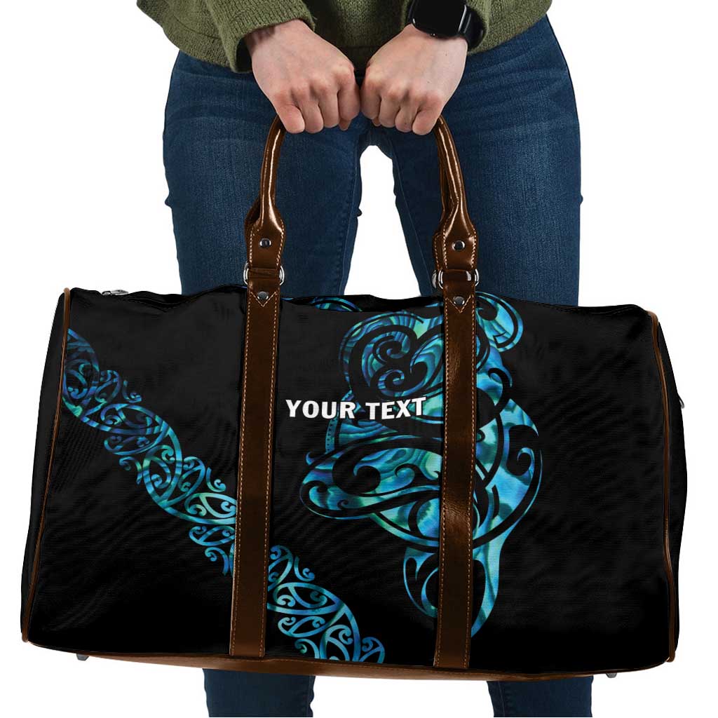 All Black Maori Tribal Tattoo Personalised Travel Bag Polynesian Style - Polynesian Pride