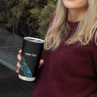 All Black Maori Tribal Tattoo Personalised Tumbler Cup Polynesian Style