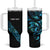 All Black Maori Tribal Tattoo Personalised Tumbler With Handle Polynesian Style