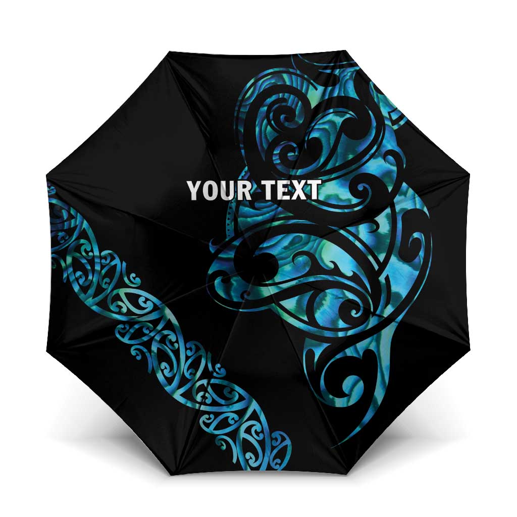 All Black Maori Tribal Tattoo Personalised Umbrella Polynesian Style - Polynesian Pride