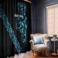 All Black Maori Tribal Tattoo Personalised Window Curtain Polynesian Style