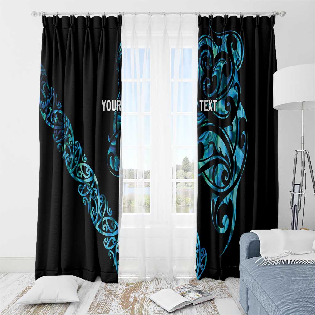 All Black Maori Tribal Tattoo Personalised Window Curtain Polynesian Style