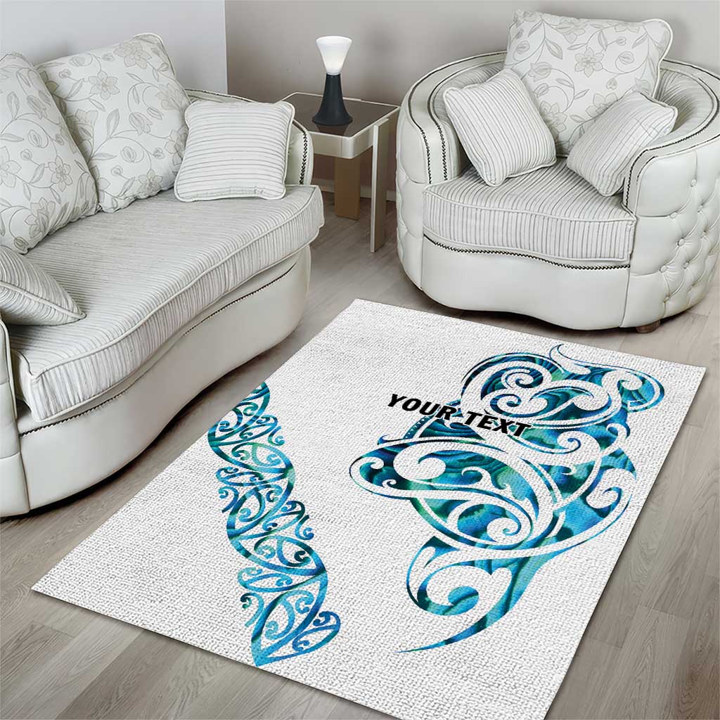 All White Maori Tribal Tattoo Personalised Area Rug Polynesian Style