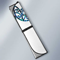 All White Maori Tribal Tattoo Personalised Auto Sun Shade Polynesian Style - Polynesian Pride