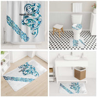 All White Maori Tribal Tattoo Personalised Bathroom Set Polynesian Style - Polynesian Pride