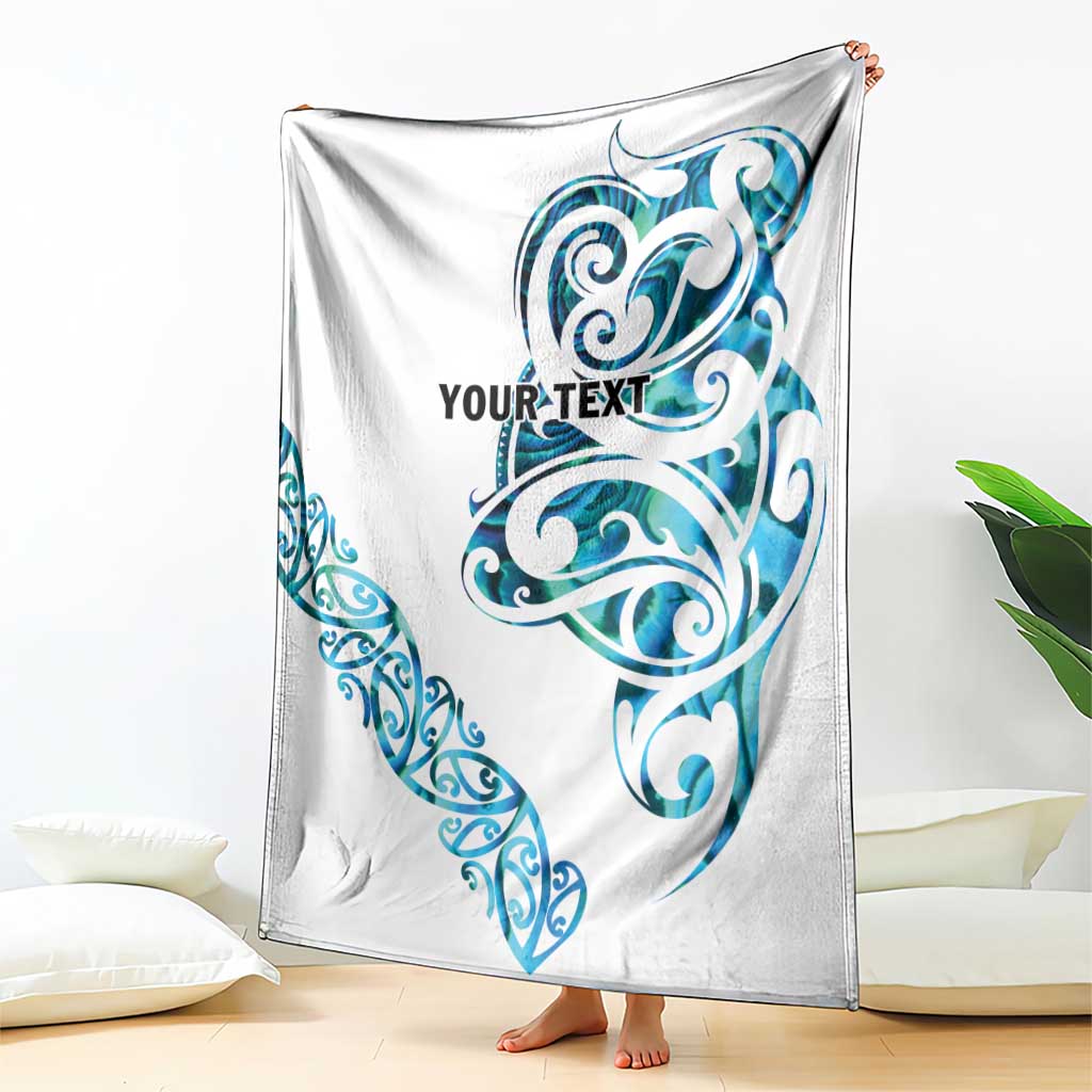 All White Maori Tribal Tattoo Personalised Blanket Polynesian Style