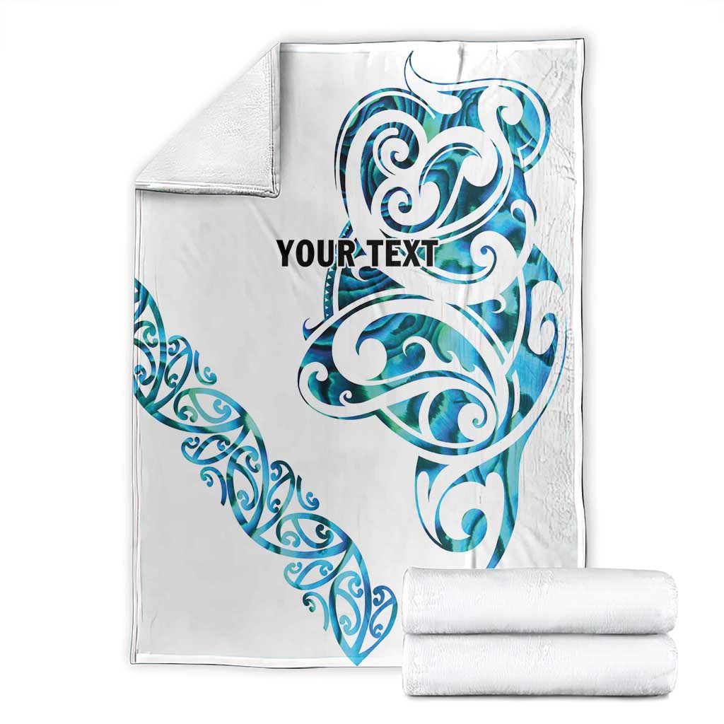 All White Maori Tribal Tattoo Personalised Blanket Polynesian Style