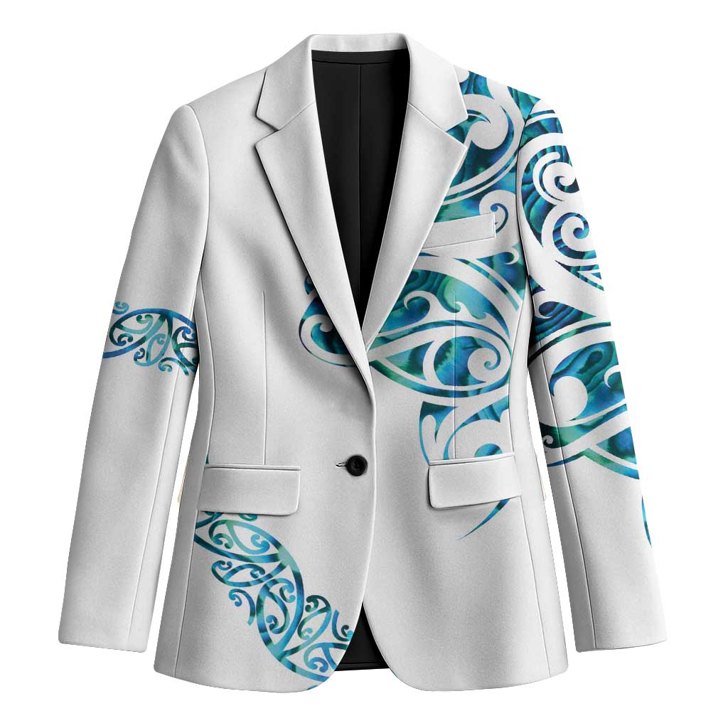 All White Maori Tribal Tattoo Personalised Blazer Polynesian Style - Polynesian Pride