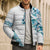 All White Maori Tribal Tattoo Personalised Bomber Puffer Jacket Polynesian Style - Polynesian Pride