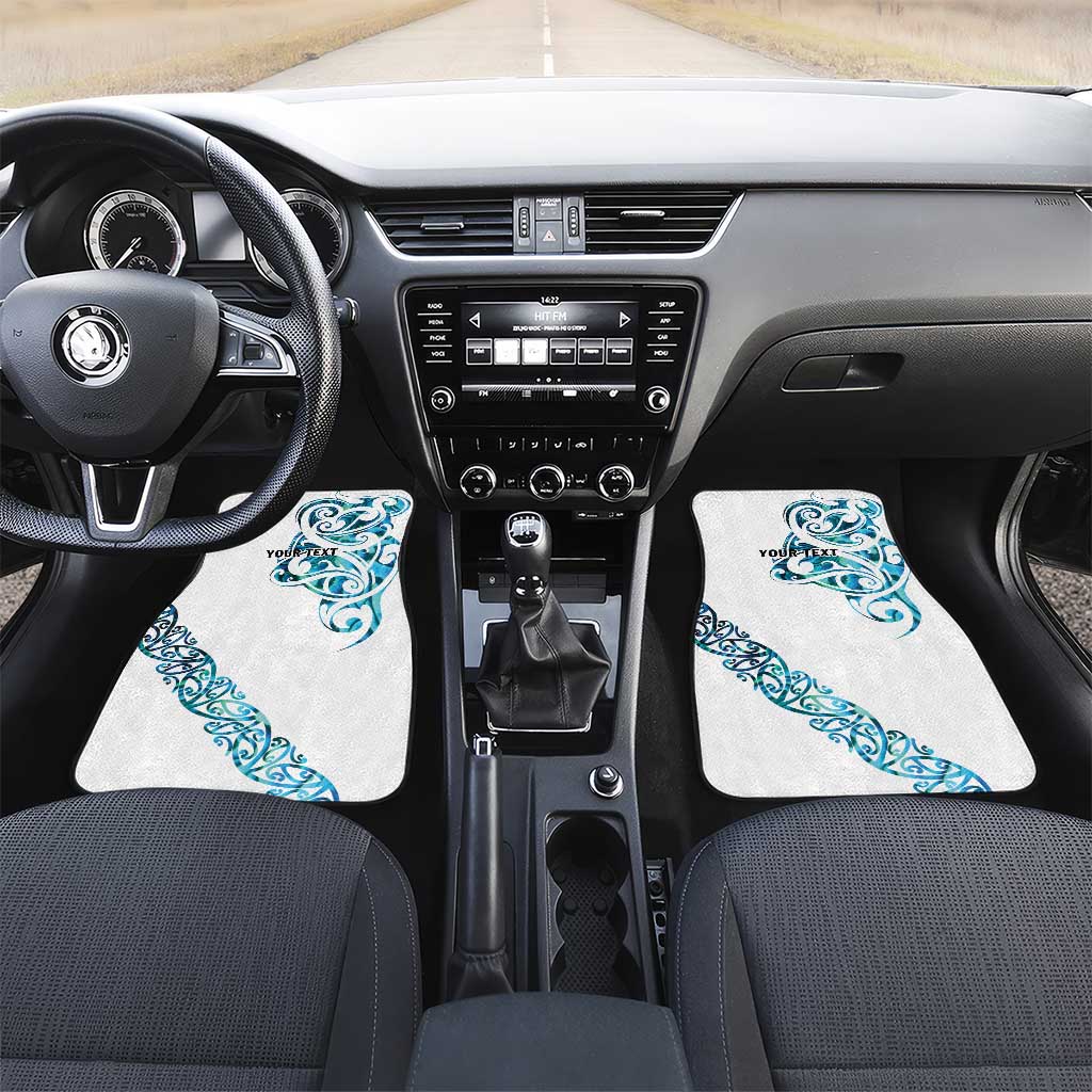 All White Maori Tribal Tattoo Personalised Car Mats Polynesian Style