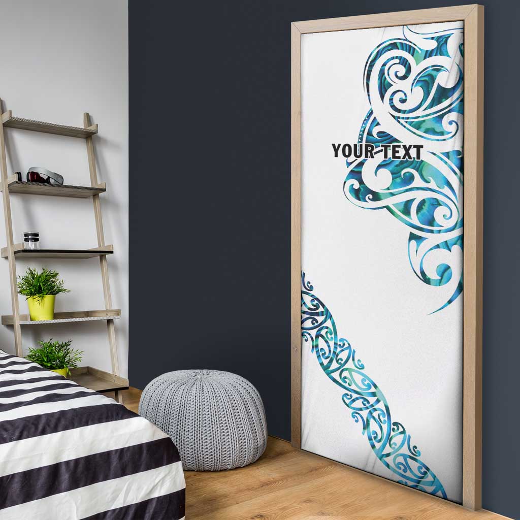 All White Maori Tribal Tattoo Personalised Door Cover Polynesian Style - Polynesian Pride