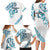 All White Maori Tribal Tattoo Personalised Family Matching Long Sleeve Bodycon Dress and Hawaiian Shirt Polynesian Style