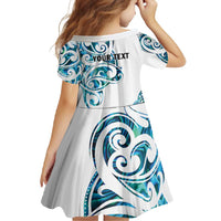 All White Maori Tribal Tattoo Personalised Family Matching Off Shoulder Maxi Dress and Hawaiian Shirt Polynesian Style LT9 - Polynesian Pride