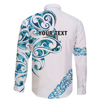 All White Maori Tribal Tattoo Personalised Family Matching Off Shoulder Short Dress and Hawaiian Shirt Polynesian Style LT9 - Polynesian Pride