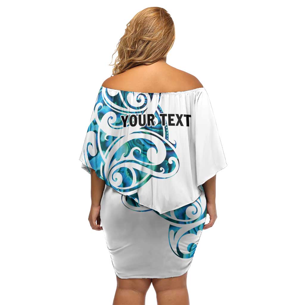 All White Maori Tribal Tattoo Personalised Family Matching Off Shoulder Short Dress and Hawaiian Shirt Polynesian Style LT9 - Polynesian Pride