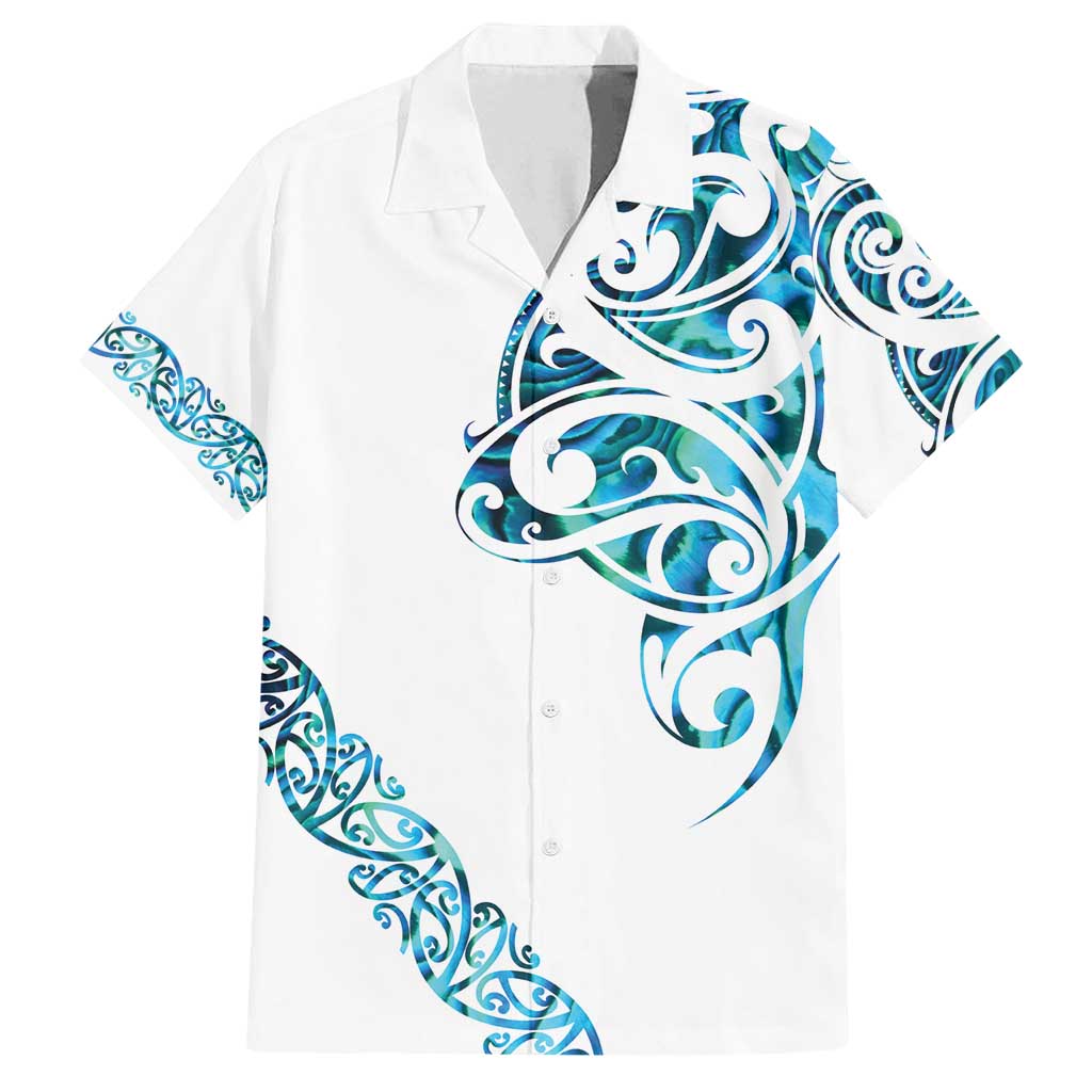 All White Maori Tribal Tattoo Personalised Family Matching Puletasi and Hawaiian Shirt Polynesian Style LT9 Dad's Shirt - Short Sleeve White - Polynesian Pride