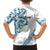 All White Maori Tribal Tattoo Personalised Family Matching Short Sleeve Bodycon Dress and Hawaiian Shirt Polynesian Style