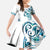 All White Maori Tribal Tattoo Personalised Family Matching Tank Maxi Dress and Hawaiian Shirt Polynesian Style