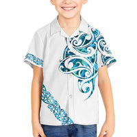 All White Maori Tribal Tattoo Personalised Hawaiian Shirt Polynesian Style
