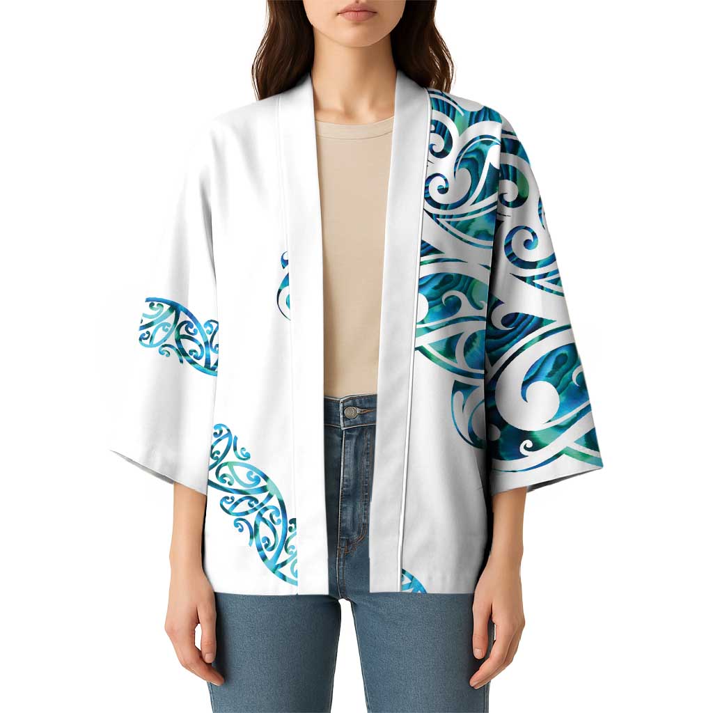 All White Maori Tribal Tattoo Personalised Kimono Polynesian Style - Polynesian Pride