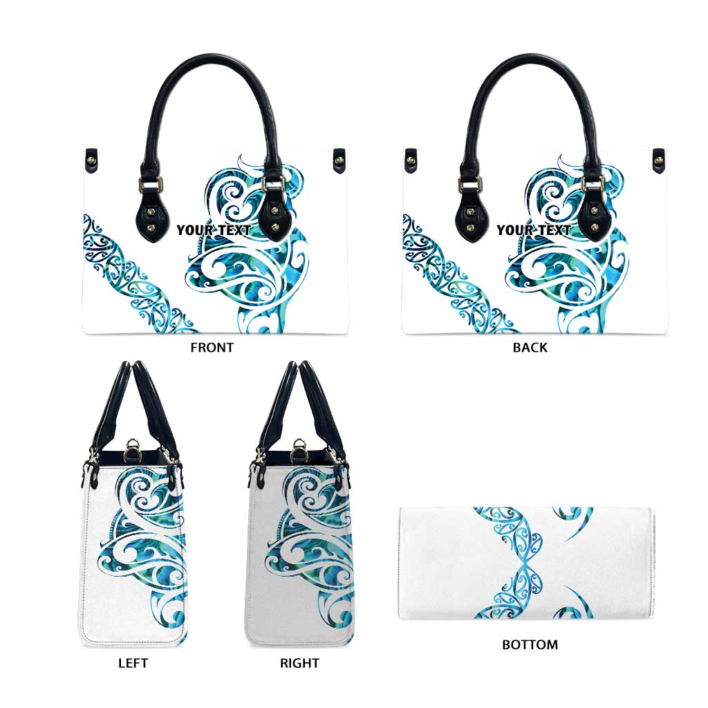 All White Maori Tribal Tattoo Personalised Leather Bag Polynesian Style - Polynesian Pride