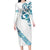 All White Maori Tribal Tattoo Personalised Long Sleeve Bodycon Dress Polynesian Style