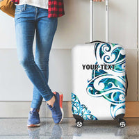All White Maori Tribal Tattoo Personalised Luggage Cover Polynesian Style