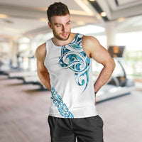 All White Maori Tribal Tattoo Personalised Men Tank Top Polynesian Style