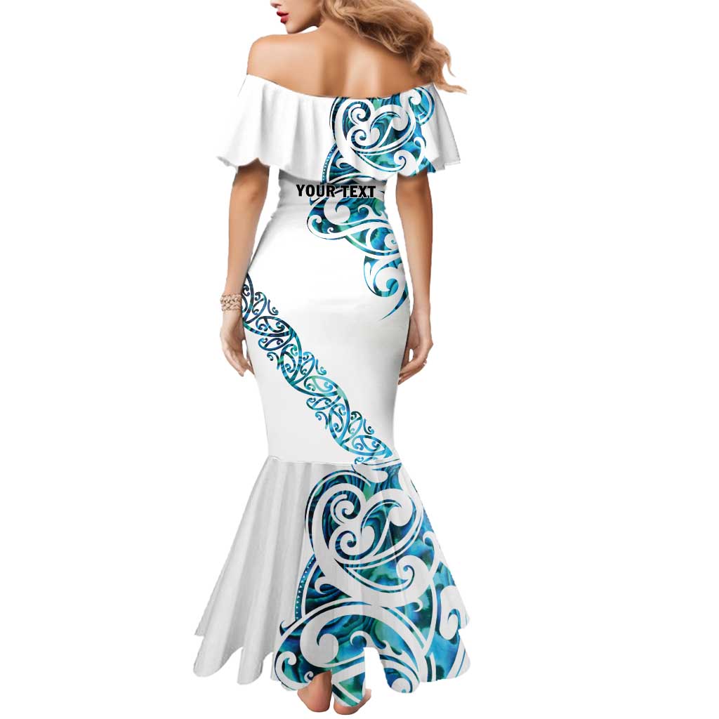 All White Maori Tribal Tattoo Personalised Mermaid Dress Polynesian Style