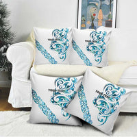 All White Maori Tribal Tattoo Personalised Pillow Cover Polynesian Style - Polynesian Pride