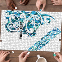All White Maori Tribal Tattoo Personalised Puzzle Polynesian Style - Polynesian Pride