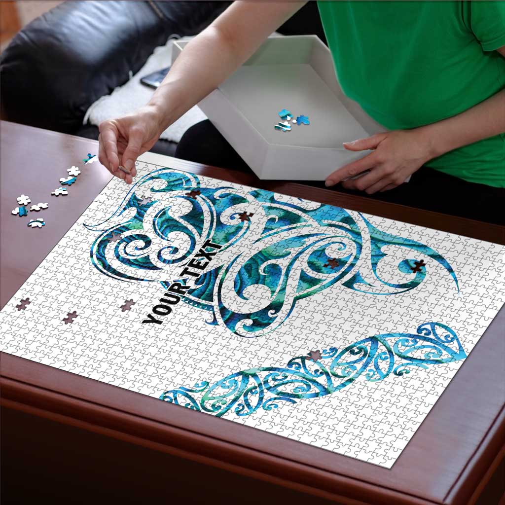 All White Maori Tribal Tattoo Personalised Puzzle Polynesian Style - Polynesian Pride