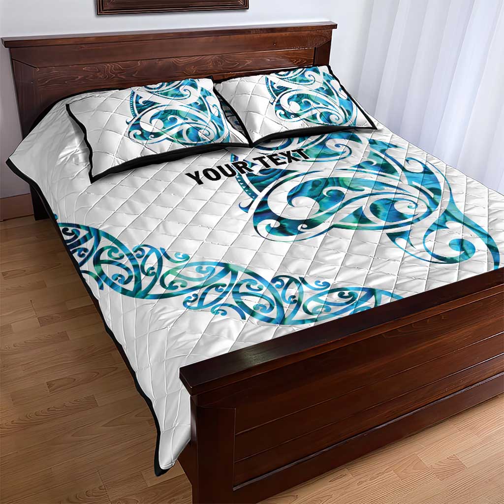 All White Maori Tribal Tattoo Personalised Quilt Bed Set Polynesian Style