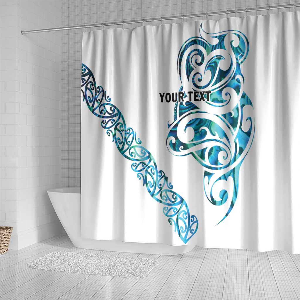 All White Maori Tribal Tattoo Personalised Shower Curtain Polynesian Style