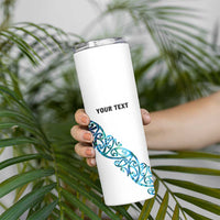 All White Maori Tribal Tattoo Personalised Skinny Tumbler Polynesian Style