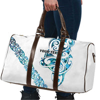 All White Maori Tribal Tattoo Personalised Travel Bag Polynesian Style - Polynesian Pride